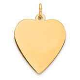 Sterling Silver GP Engraveable Heart Polished  Disc Charm